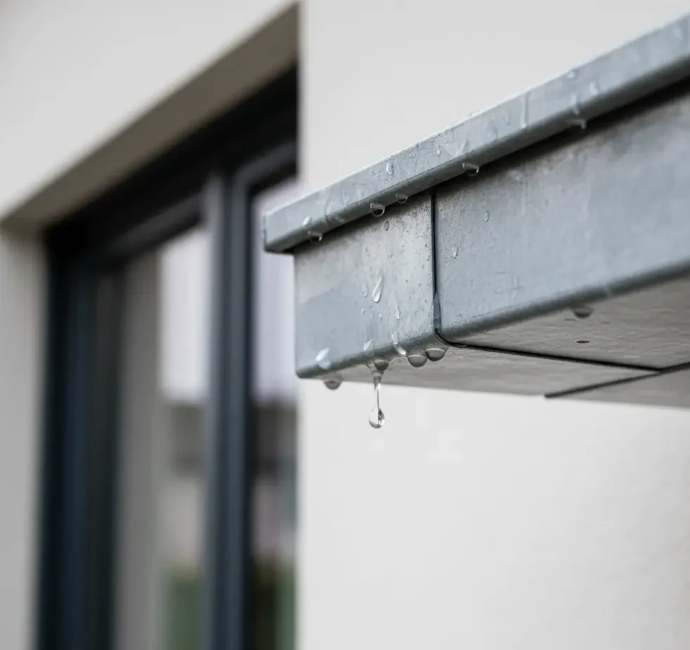 Zinken dakgoot lekkage